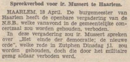 Mussert in Zutphen geweigerd