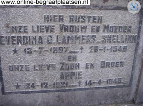 Het graf waar hij samen met zijn moeder ligt begraven. Zij overleed 9 maanden na haar zoon...