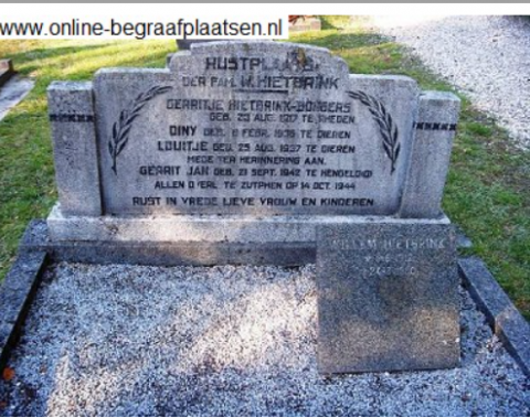 De familie grafsteen in Eerbeek