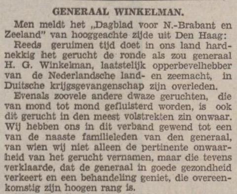 Generaal Winkelman overleden?