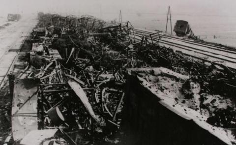 Na het bombardement op de Duitse munitietrein