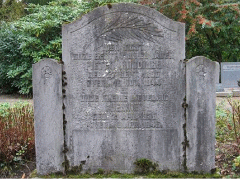 Het graf op de Oude Begraafplaats waar ze samen met haar vader in ligt.