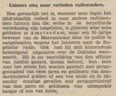 Luistert niet naar verboden radiozenders
