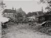 Hoek Rozengracht-Barlheze met het compleet ingestorte café Stationzicht en de naderhand afgebroken brug over de Berkel